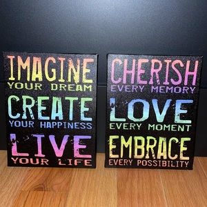 Motivational Canvas Wall Decor - Multicolor